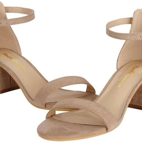 Women's Faux Leather Chunky Block Heeled Sandals 2 Inch Open Toe Ankle Strap - Picture 8 of 8